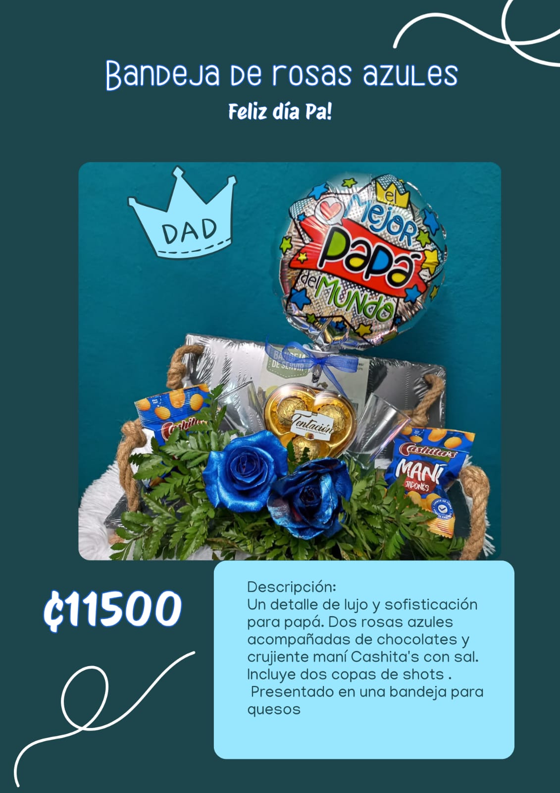 Bandeja de rosas azules